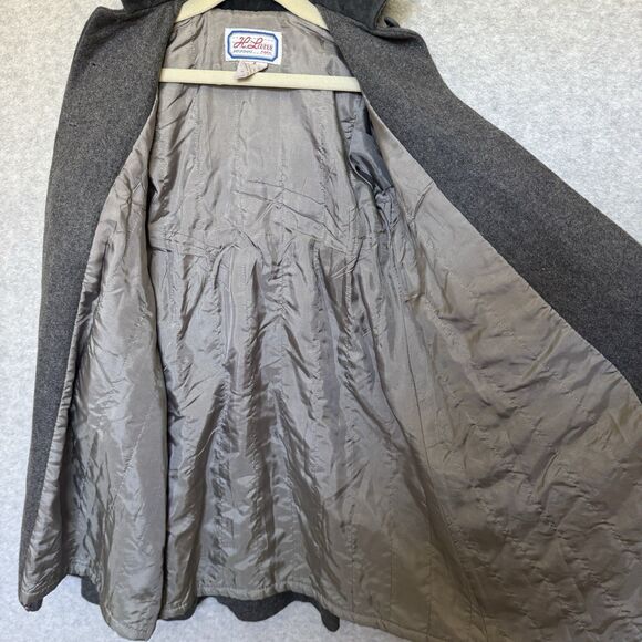 Wool Winter Coat Girls 6 Grey Overcoat Princess Puff Shoulder Hooded H Lans VTG - Picture 12 of 14